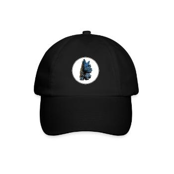 Skye Terrier Dog Watercolor Illustration - Baseball Cap - black/black - Front