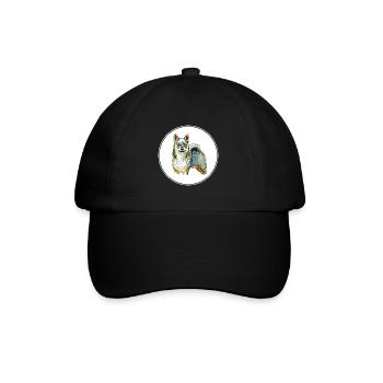 Illustration de l’aquarelle du chien suédois vallhund - Casquette classique - noir/noir - Devant