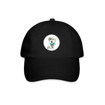 Sporting Lucas Terrier Dog Watercolor Illustration - Baseball Cap - black/black - Front
