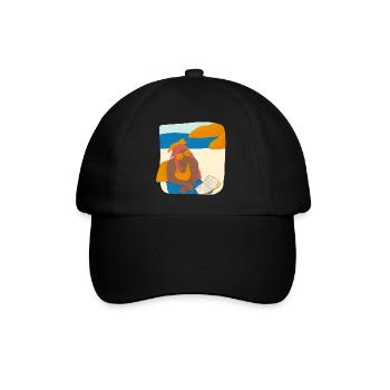 Time to relax. Woman on the beach with a book - Baseball Cap - black/black - Front