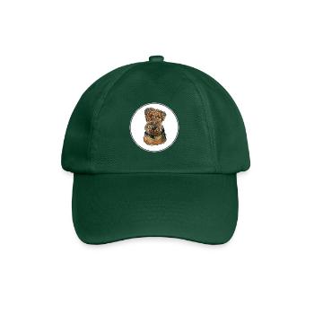 Welsh Terrier Dog Watercolor Sketch Illustration - Baseball Cap - bottle green - Front