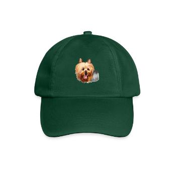 Australian Silky Terrier Dog Watercolor Illustrati - Baseball Cap - bottle green - Front