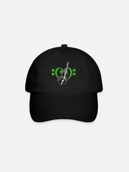 Heart of bass wrenches with double bass - Baseball Cap - black/black