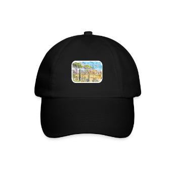 Tuscany Italy Watercolor Sketch Painting - Baseball Cap - black/black - Front