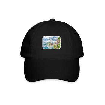Autriche Aquarelle Esquisse Dessinée à la main Illustration - Casquette classique - noir/noir - Devant