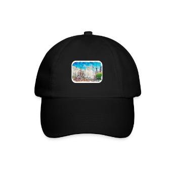 Moscou Russie Aquarelle Esquisse Dessin Dessiné - Casquette classique - noir/noir - Devant