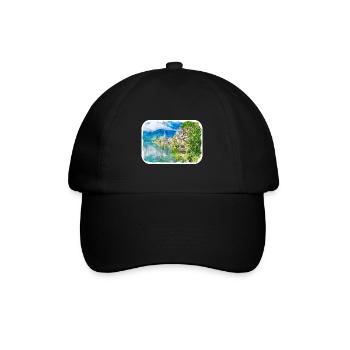 Autriche Aquarelle Esquisse Dessinée à la main Illustration - Casquette classique - noir/noir - Devant