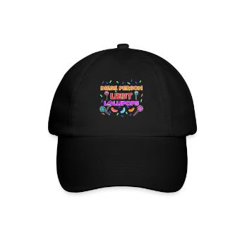 Naschkatzen Bonbon Statement Süßigkeiten Naschen - Baseballkappe - Schwarz/Schwarz - Vorne