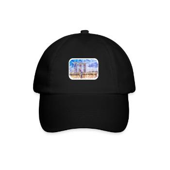 Singapour Aquarelle Esquisse Dessinée à la Main Peinture - Casquette classique - noir/noir - Devant