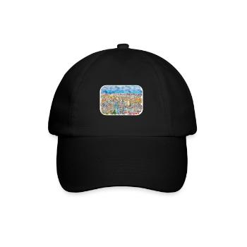 Barcelona Spanien Aquarell Skizze Illustration - Baseballkappe - Schwarz/Schwarz - Vorne