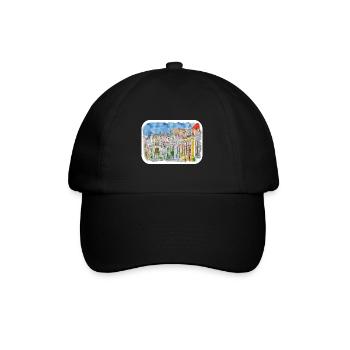 Allemagne Aquarelle Esquisse Dessinée à la main Illustration - Casquette classique - noir/noir - Devant