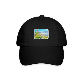 Québec Canada Aquarelle Dessin Dessin Illustration - Casquette classique - noir/noir - Devant
