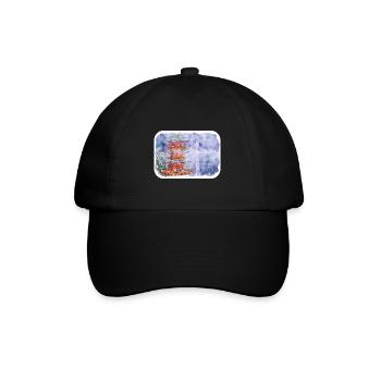 Esquisse d’aquarelle de Chine Illustration dessinée à la main - Casquette classique - noir/noir - Devant