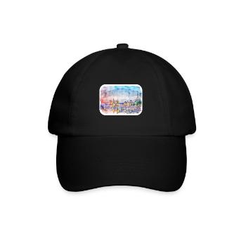 Berlin Allemagne Aquarelle Esquisse Dessinée Peinture - Casquette classique - noir/noir - Devant