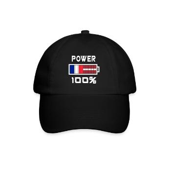 Latvia and France Power 100% - Baseball Cap - black/black - Front