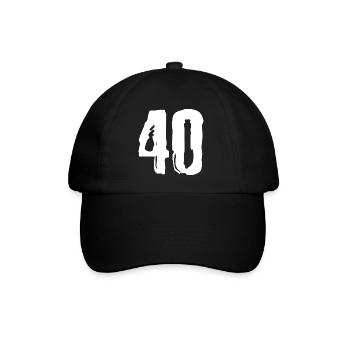40 Zahl Trikot - Baseballkappe - Schwarz/Schwarz - Vorne