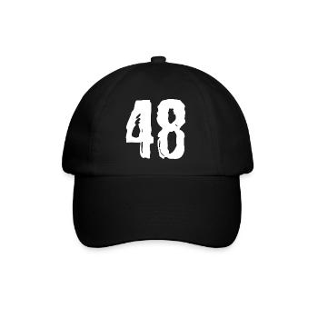 48 Zahl Trikot - Baseballkappe - Schwarz/Schwarz - Vorne