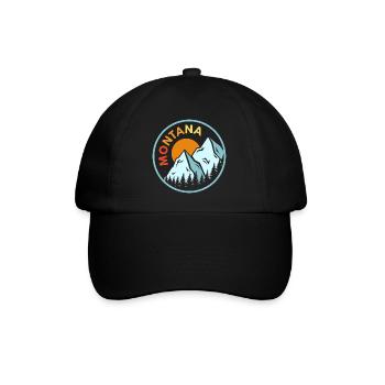 Sunset Montana Design für stolze Montaner - Baseballkappe - Schwarz/Schwarz - Vorne