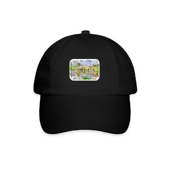 Uk Landmark Watercolor Sketch Painting Illustratio - Baseball Cap - black/black - Front