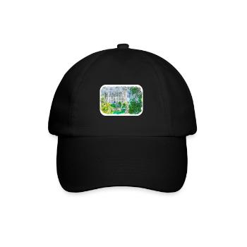 Italy Watercolor Sketch Hand Drawn Illustration - Baseball Cap - black/black - Front