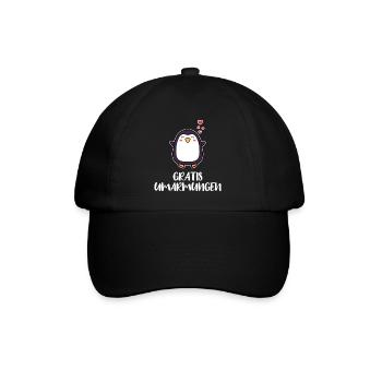 Süß Pinguin Statement Herz Tier Vogel Arktis - Baseballkappe - Schwarz/Schwarz - Vorne