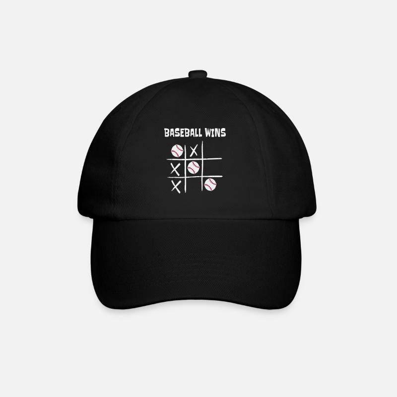 Baseball Wins Sport Tic Tac Toe - Baseballkappe - Schwarz/Schwarz