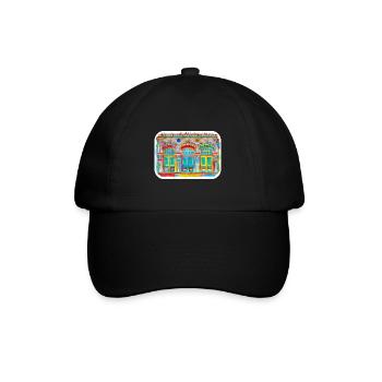 India Landmark Watercolor Sketch Paint Illustratio - Baseball Cap - black/black - Front