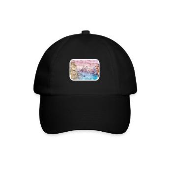 Sorrente Italie Aquarelle Esquisse Dessinée Peinture - Casquette classique - noir/noir - Devant