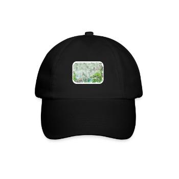 China Watercolor Sketch Hand Drawn Illustration - Baseball Cap - black/black - Front