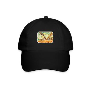 California Usa Watercolor Sketch Illustration - Baseball Cap - black/black - Front