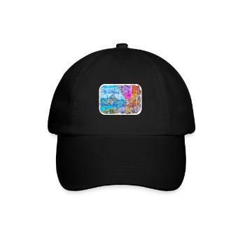 Istanbul Turkey Watercolor Sketch Draw Drawing - Baseball Cap - black/black - Front