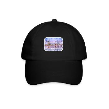 pays-bas, aquarelle, croquis, dessiné, illustration - Casquette classique - noir/noir - Devant
