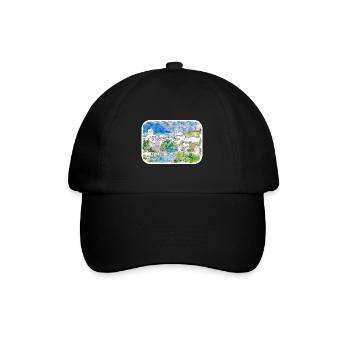 Bosnie repère aquarelle croquis peinture dessin - Casquette classique - noir/noir - Devant