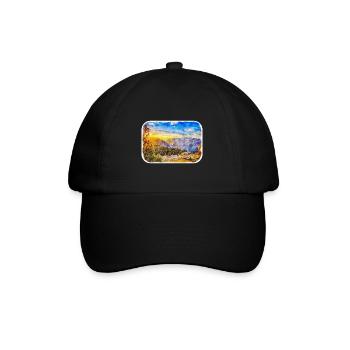Australie croquis aquarelle peinture dessinée à la main - Casquette classique - noir/noir - Devant