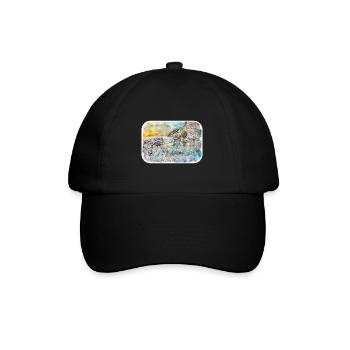 italie croquis aquarelle illustration dessinée à la main - Casquette classique - noir/noir - Devant