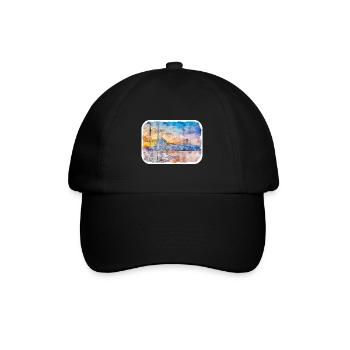 Dinde Aquarelle Esquisse Dessinée à la main Illustration - Casquette classique - noir/noir - Devant