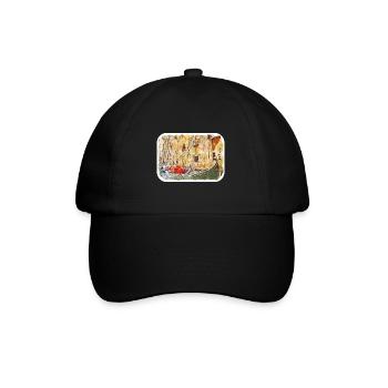 Italy Watercolor Sketch Hand Drawn Illustration - Baseball Cap - black/black - Front