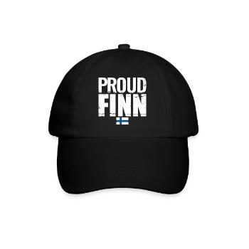 Proud Finn Finnland Finnische Flagge Finne - Baseballkappe - Schwarz/Schwarz - Vorne