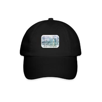 Esquisse d’aquarelle de Chine Illustration dessinée à la main - Casquette classique - noir/noir - Devant