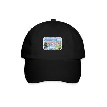 Autriche Aquarelle Esquisse Dessinée à la main Illustration - Casquette classique - noir/noir - Devant