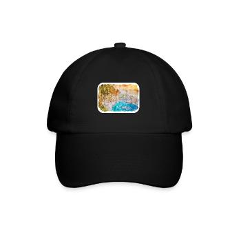 California Usa Watercolor Sketch Illustration - Baseball Cap - black/black - Front