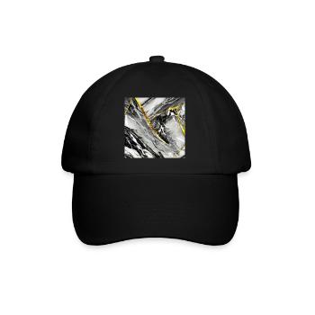 Marble Black Gold Natural Stone - Baseball Cap - black/black - Front