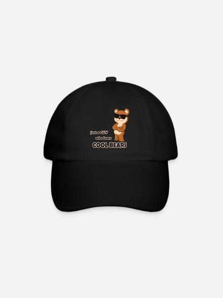 Just a guy who loves cool bears - Funny teddy - Baseball Cap - black/black