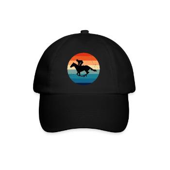 Equestrian Springreiten Reitsport Jagdreiten - Baseballkappe - Schwarz/Schwarz - Vorne
