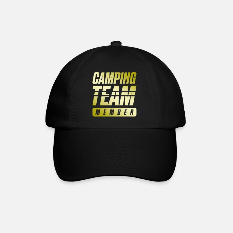 Camping Team - Baseballkappe - Schwarz/Schwarz