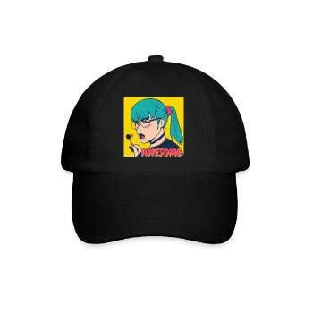 Teal Hair Pop Art Heroine - Baseball Cap - black/black - Front