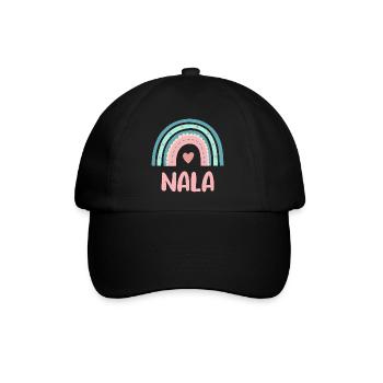 Nala Name Regenbogen Baby - Baseballkappe - Schwarz/Schwarz - Vorne