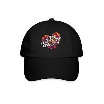 Lgbt Liebe Statement Beziehung Herz Regenbogen - Baseballkappe - Schwarz/Schwarz - Vorne