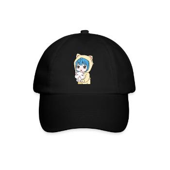 Anime Cat Lover Shirt für Kawaii Fans T-Shirt - Baseballkappe - Schwarz/Schwarz - Vorne