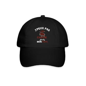 j peux pas j ai chasse avec mon papa - Casquette classique - noir/noir - Devant